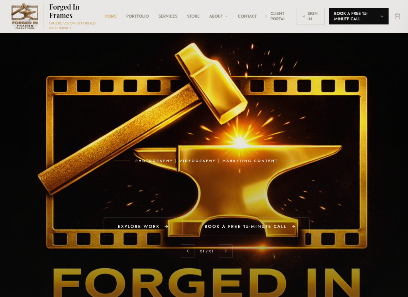 Forged In Frames website preview