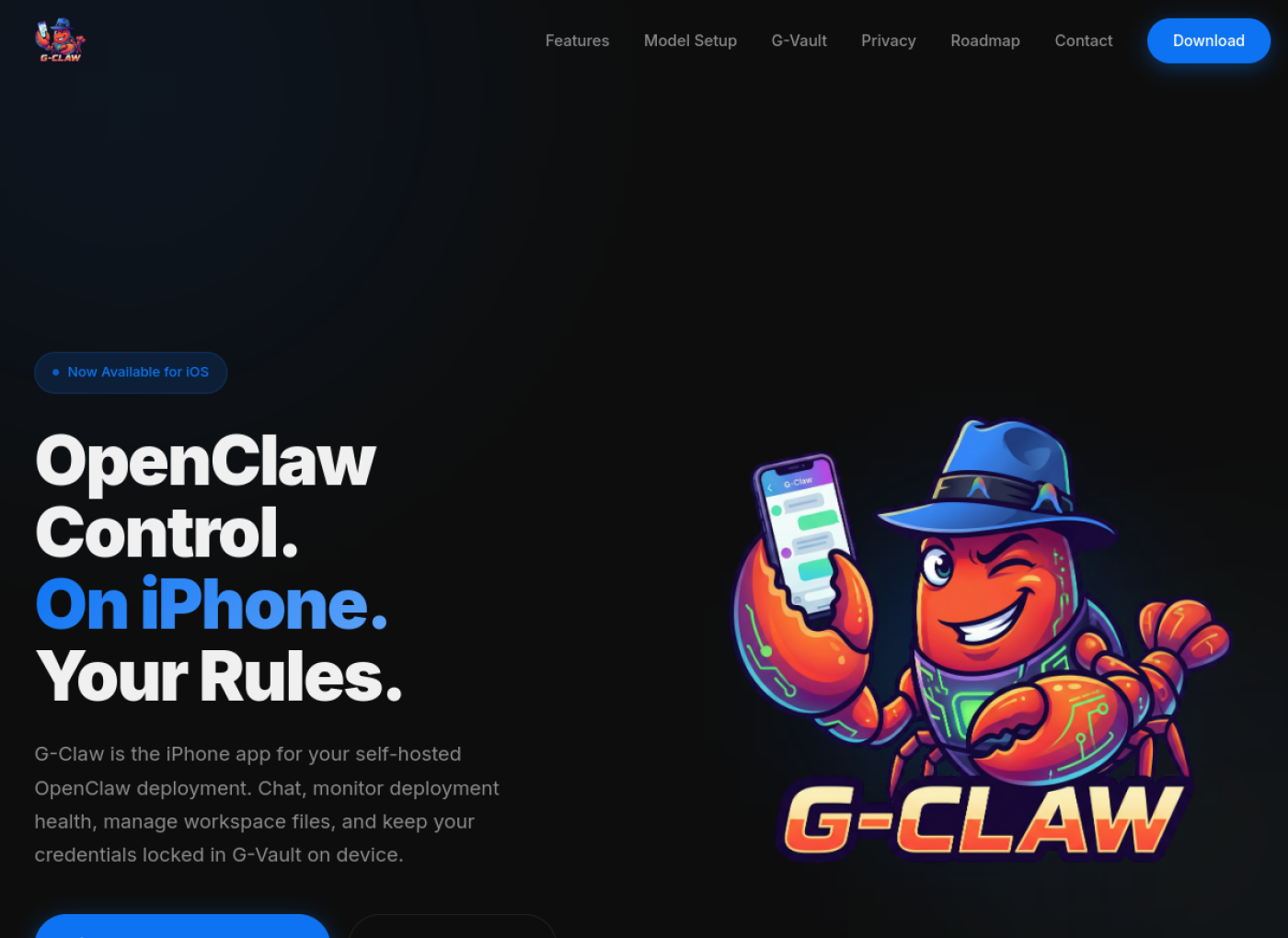 G-Claw website preview