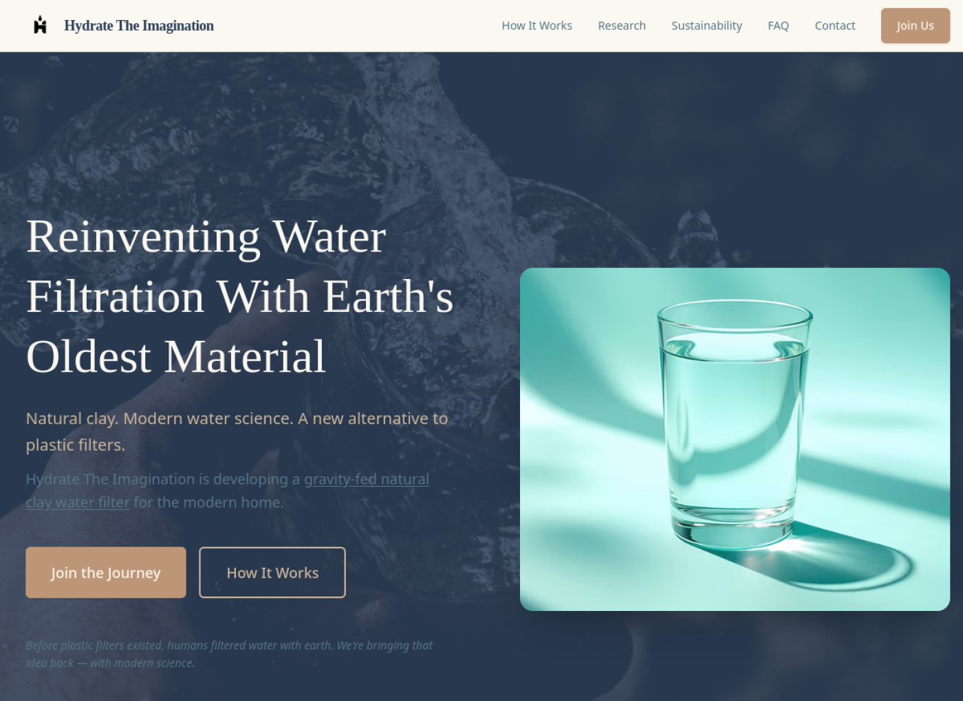 Hydrate The Imagination website preview