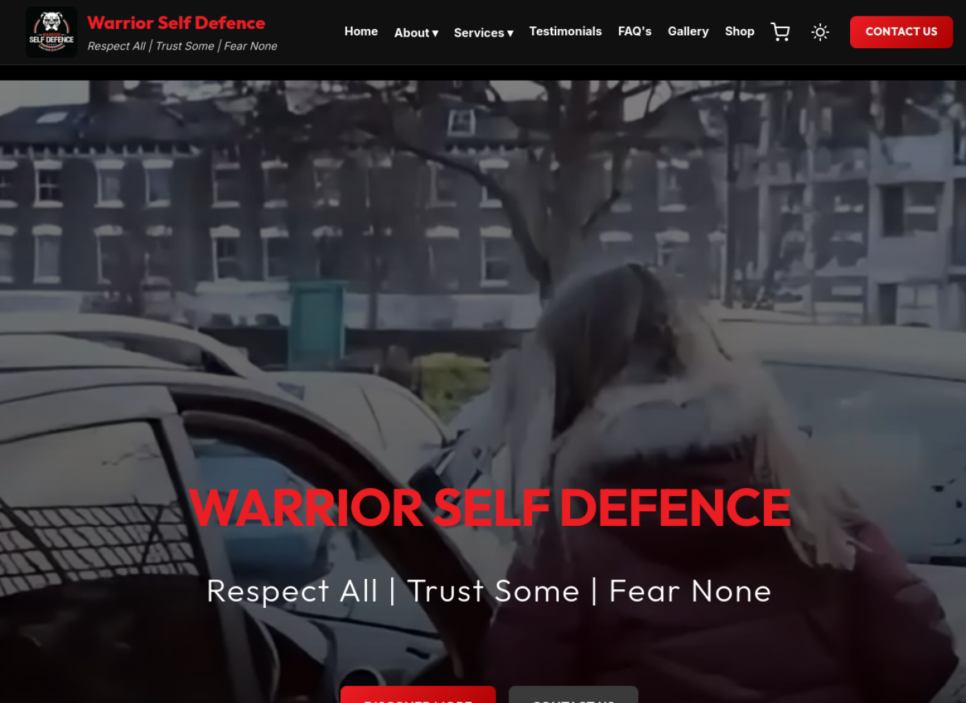 Warrior Self Defence website preview